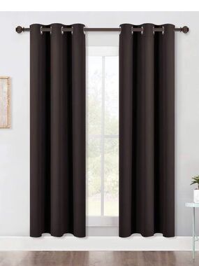 2 Blackout Grommet Curtain Panels - Home Accents